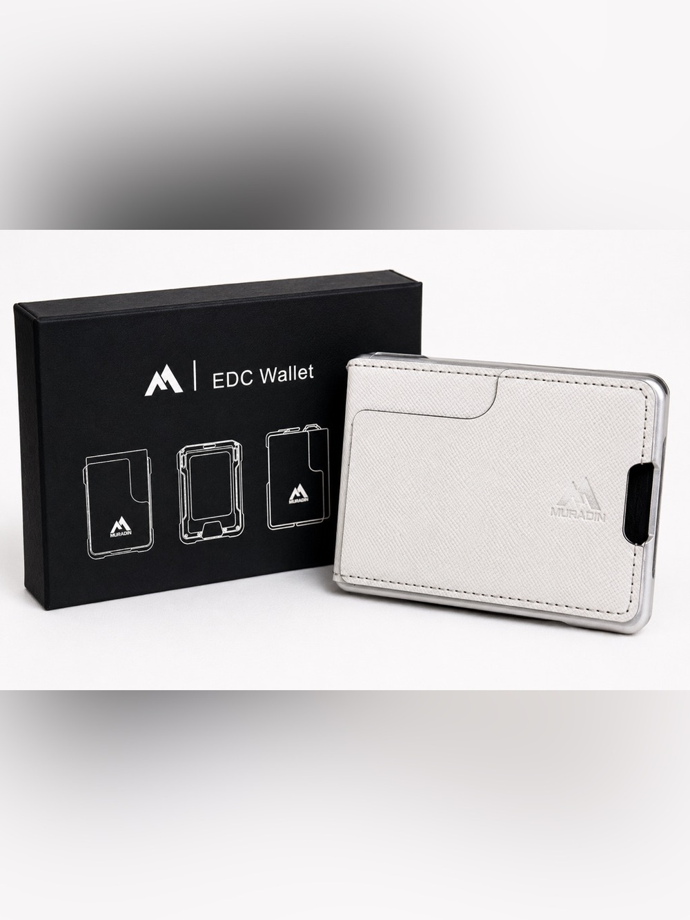 Muradin RFID Blocking Metal Wallet Minimalist EDC Money Clip Front Pocket Wallet